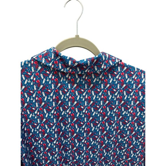 Mens 1776 Short-Sleeve Polo Shirt With Print Size M Blue/White Polo - Picture 5 of 5